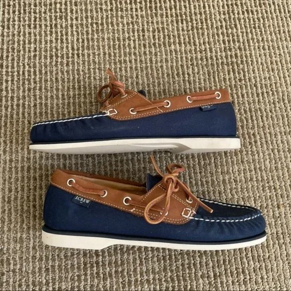 J. Crew Factory Canvas Boat Shoes in Navy - Picture 4 of 6